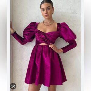 Alemais Rosario Puff Sleeve Mini Dress